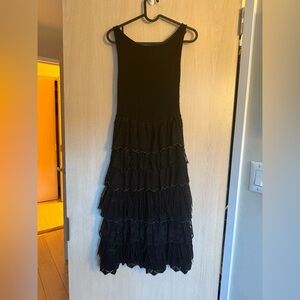 Elegant Black Tiered Dress